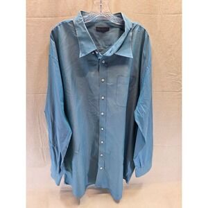 Damon‎ Mens Easy Care Long Sleeve Button Up Shirt Teal Blue Size 22 2172